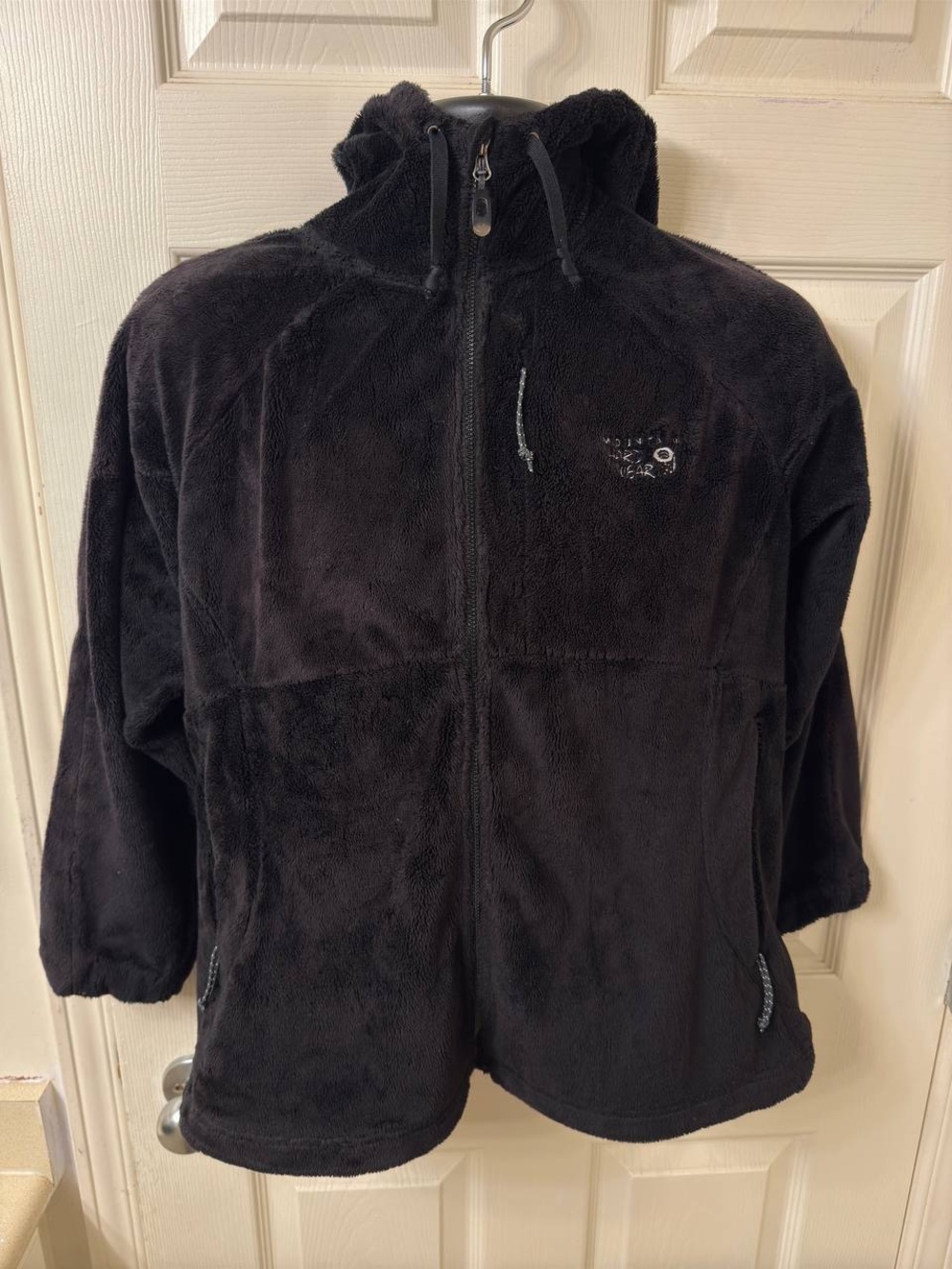 Mountain Hardwear Womens Monkey Fleece Jacket Black Full Zip Hooded Size Medium
